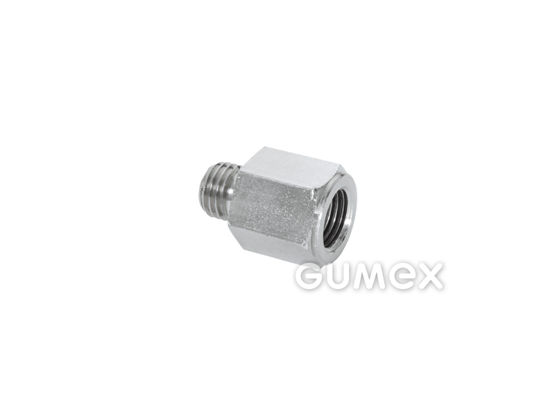 Manometer-Anschluss, Innengewinde G 1/4" - Außengewinde M12x1,5, leichte Reihe, Stahl, 